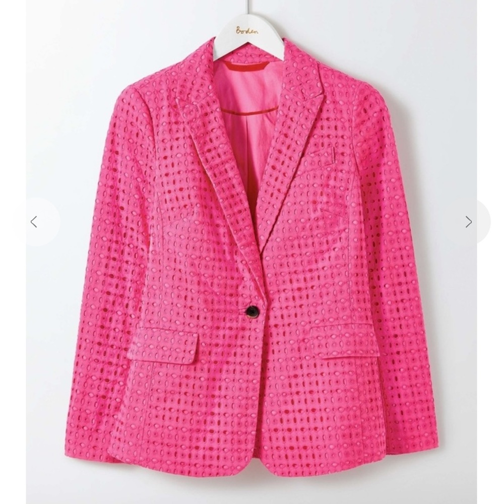 Boden NWT Pink Eyelet Blazer size 10R